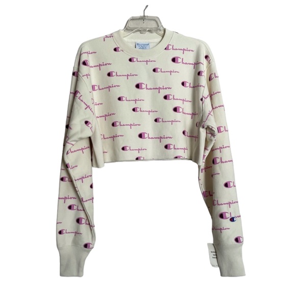 Champion Womens Reverse Weave Crop Cut Off Crewneck Sweatshirt NWT - Picture 2 of 8